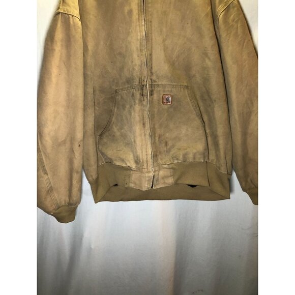 Carhartt Men's Hooded Canvas Work Jacket J280 2XL Quilted Flannel Lined, Canvas - Picture 7 of 16